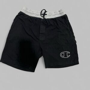 Champion Black Athletic Shorts with Gray Waistband